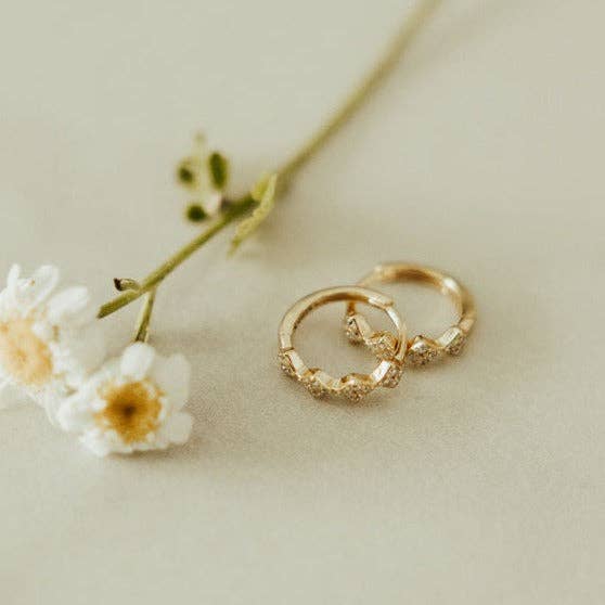 Gold vermeil Alice Diamond hoops with cubic zirconia